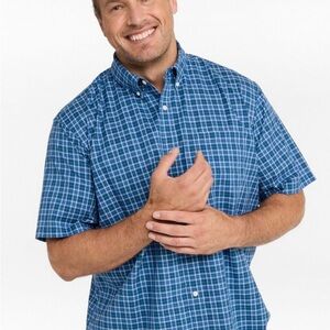 LL Bean Men's Wrinkle-Free Kennebunk Sport Traditional Fit Short-Sleeve shirt LG